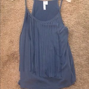 Tank top with fringe